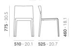 Scaun Volt, din polipropilenă cu fibră de sticlă, stivuibil, pentru interior și exterior - imagine 8
