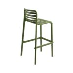 Scaun bar Doga, structură din polipropilenă cu fibră de sticlă, tratat UV, fără cotiere, material reciclabil, stivuibil - imagine 2