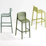 Scaun bar Doga, structură din polipropilenă cu fibră de sticlă, tratat UV, fără cotiere, material reciclabil, stivuibil - imagine 3