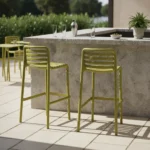 Scaun bar Doga, structură din polipropilenă cu fibră de sticlă, tratat UV, fără cotiere, material reciclabil, stivuibil - imagine 5