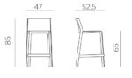 Scaun insulă Trill, structură din polipropilenă cu fibră de sticlă, tratat UV, fără cotiere, material reciclabil, stivuibil - imagine 6
