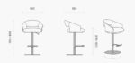 Scaun bar cu baza din metal Jermain - imagine 5