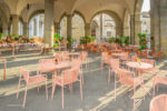 Scaun lounge Tribeca, cotiere integrate, din metal cu PVC împletit, stivuibil, pentru exterior - imagine 7