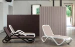 Șezlong Omega, structură din polipropilenă UV, spătar reglabil, fără cotiere, stivuibil - imagine 3